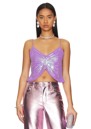 MORE TO COME Lesia Butterfly Top in Purple. Size L, M, XS.