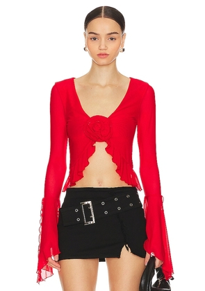 MAJORELLE Val Top in Red. Size S.