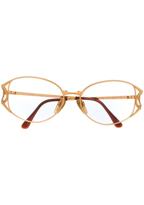 Valentino Garavani Pre-Owned 1980's oval glasses - Gold