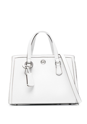 Michael Kors leather logo-plaque handbag - White