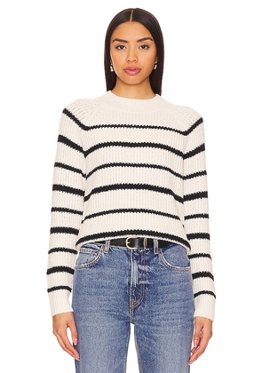 Vince Ribbed Stripe Pullover in White. Size M, XL.