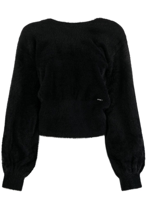LIU JO brushed V-back sweatshirt - Black