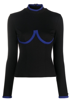 Chiara Ferragni Uniform contrast-stitch top - Black