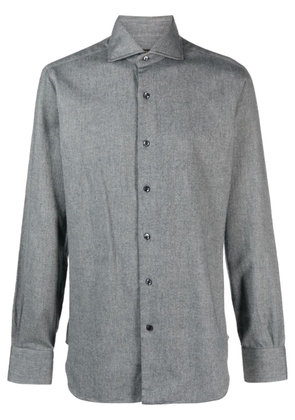 Barba long-sleeve cotton shirt - Grey
