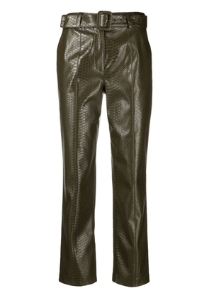 TWINSET snakeskin-effect tapered trousers - Green