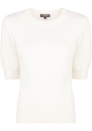 N.Peal contrasting-trim short-sleeved T-shirt - White