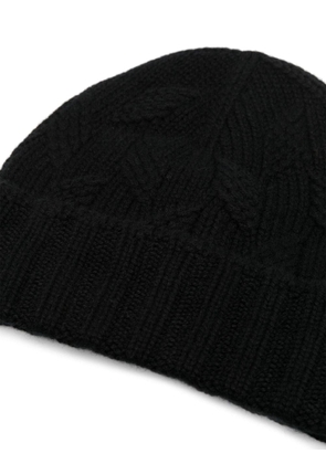 Barba cable-knit cashmere beanie - Black