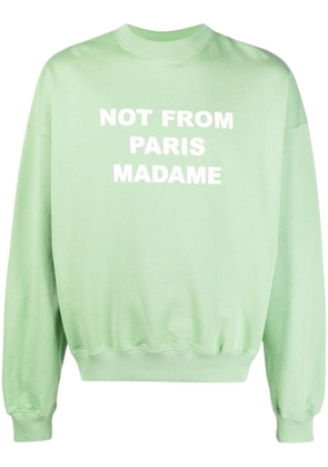 Drôle De Monsieur NFPM slogan-print cotton sweatshirt - Green