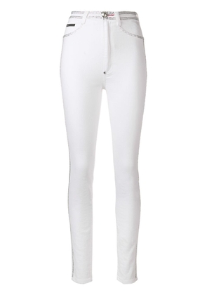 Philipp Plein crystal embellished skinny jeans - White