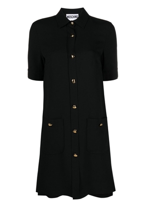 Moschino heart-button short-sleeve shirtdress - Black