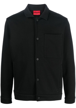 HUGO press-stud fastened shirt jacket - Black