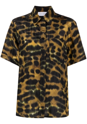 Christian Wijnants Tore leopard-print patch-pocket shirt - Brown