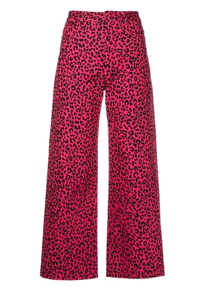 Adam Lippes leopard-print cropped trousers - Pink