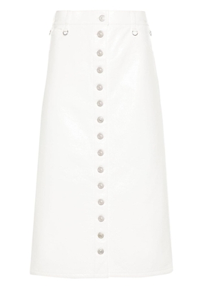 Courrèges patent-finish midi skirt - White