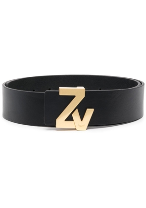 Zadig&Voltaire logo-plaque leather belt - Black