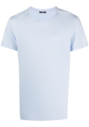 Balmain small logo print T-shirt - Blue