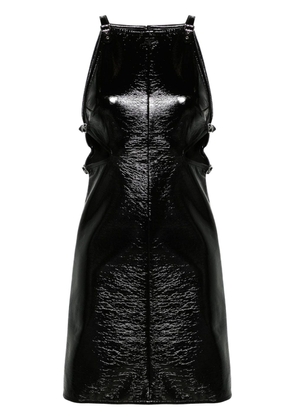 Courrèges buckle-detailed patent-finish minidress - Black