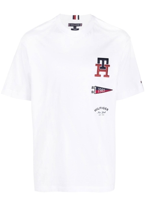 Tommy Hilfiger embroidered logo print T-shirt - White
