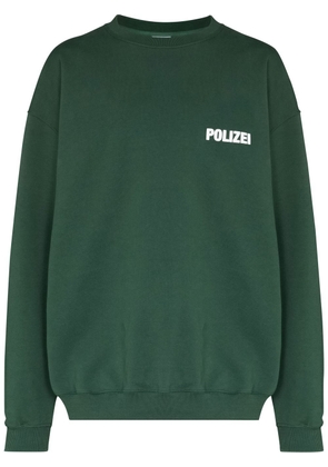 VETEMENTS Polizei-print crew neck sweatshirt - Green