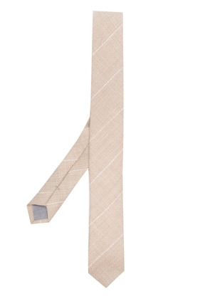 Eleventy striped herringbone patterned tie - Neutrals