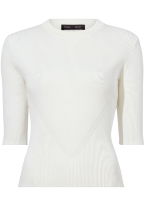 Proenza Schouler ribbed-knit short-sleeved top - White