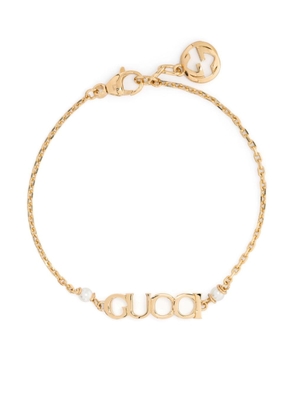 Gucci Script chain-link crystal bracelet - Gold