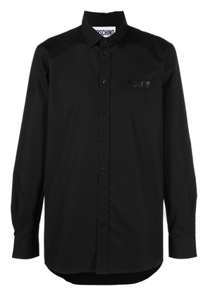 Moschino embroidered-logo detail shirt - Black