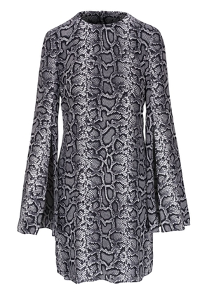 Michael Kors snakeskin-print silk minidress - Grey