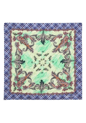 Acne Studios floral-print silk scarf - Green