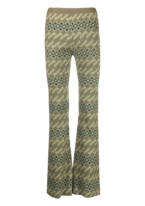 Acne Studios geometric-print straight-leg trousers - Green