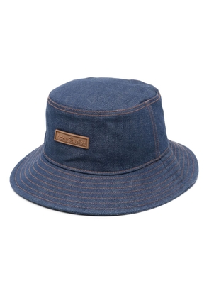 Acne Studios logo-appliqué denim bucket hat - Blue