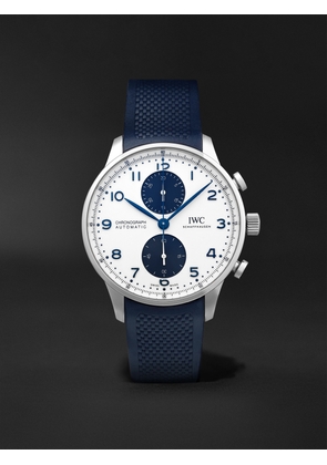 IWC Schaffhausen - Portugieser Automatic Chronograph 41mm Stainless Steel and Rubber Watch, Ref. No. IW371620 - Men - Blue