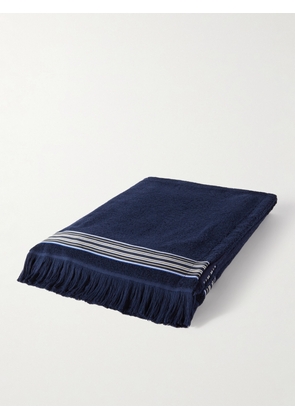 Loro Piana - Suitcase Stripe Fringed Cotton-Jacquard Beach Towel - Men - Blue