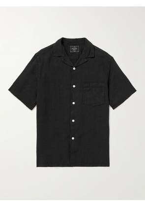 Portuguese Flannel - Camp-Collar Linen Shirt - Men - Black - XS