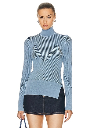 AKNVAS Lennox Two Toned Knit Top in Sky - Blue. Size L (also in S, XS).