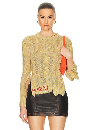 Marni Round Neck Sweater in Mly56 Ufc068 - Yellow. Size 38 (also in 40, 42).