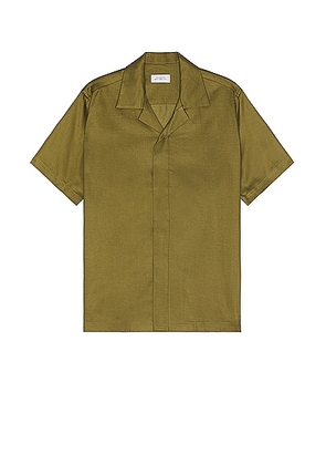SATURDAYS NYC York Camp Collar Shirt in Mayfly - Olive. Size M (also in L, S, XL/1X).