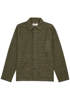 Universal Works Striped Wool-blend Overshirt - Olive - S