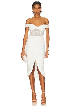 Bardot Novacane Midi Dress in White. Size 10, 12, 6, 8.