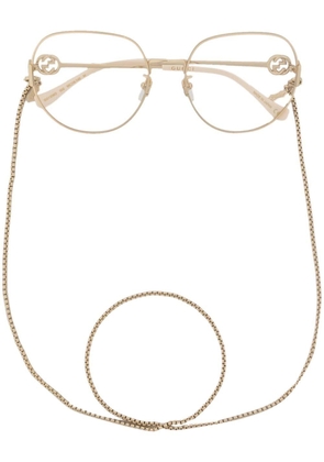 Gucci Eyewear oversized round-frame glasses - Gold