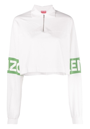 Kenzo logo-print cropped shirt - White