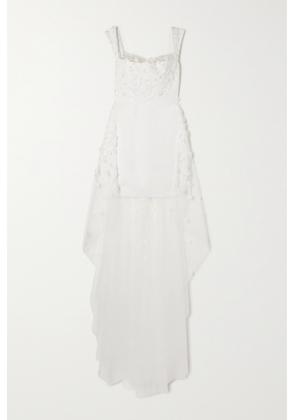 Rime Arodaky - Oshun Embellished Embroidered Tulle And Crepe Mini Dress - White - FR34,FR36,FR38,FR40,FR42,FR44