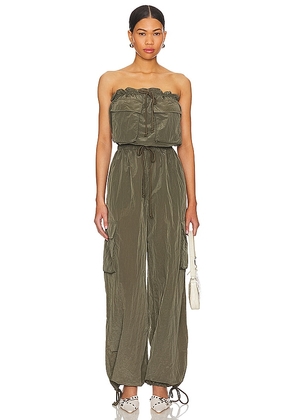 Lovers and Friends Noah Cargo Jumpsuit in Olive. Size L, S, XL, XS.