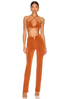 superdown Irene Strappy Pant Set in Rust. Size L, S, XL.