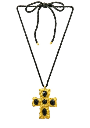 The M Jewelers NY X Mirror Palais Siren Cross Necklace in Black.