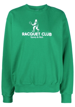Sporty & Rich logo-print long-sleeve sweatshirt - Green