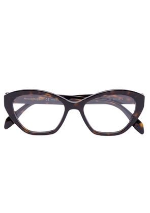 Alexander McQueen Eyewear logo-print glasses - Brown