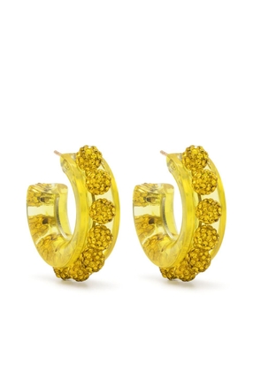 Aquazzura crystal-embellished half-hoop earrings - Yellow