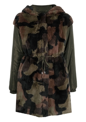 LIU JO camouflage-pattern faux fur jacket - Green