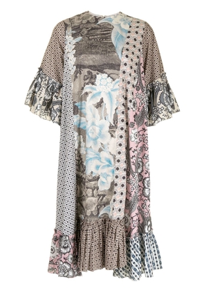 Biyan patchwork-panelled dress - Multicolour